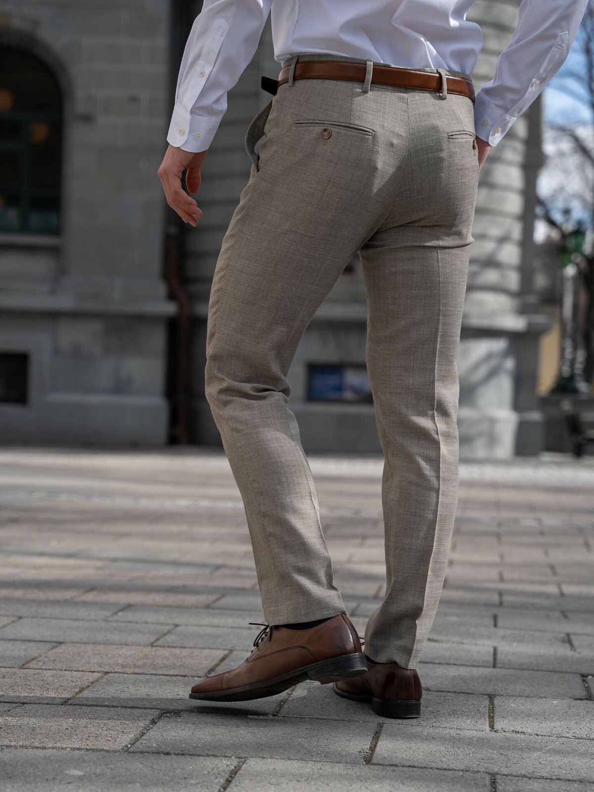 Selected Homme Slim-Oasis Linen Trousers Sand