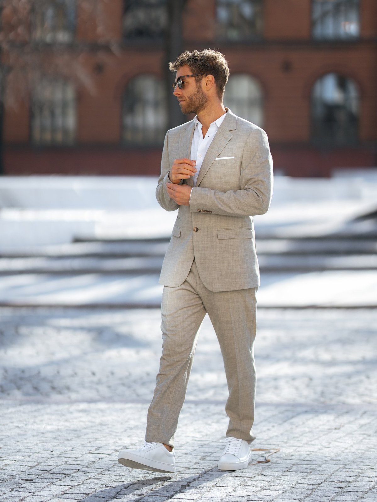 Selected Homme Slim-Oasis Linen Trousers Sand