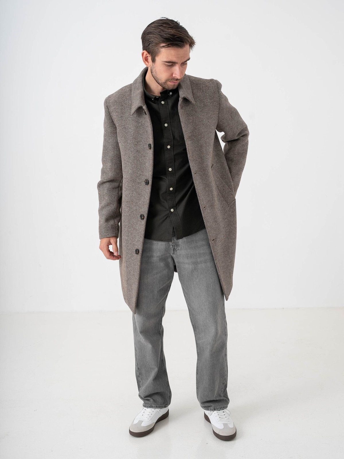 Selected Homme Archive Car Coat Demitasse Donegal