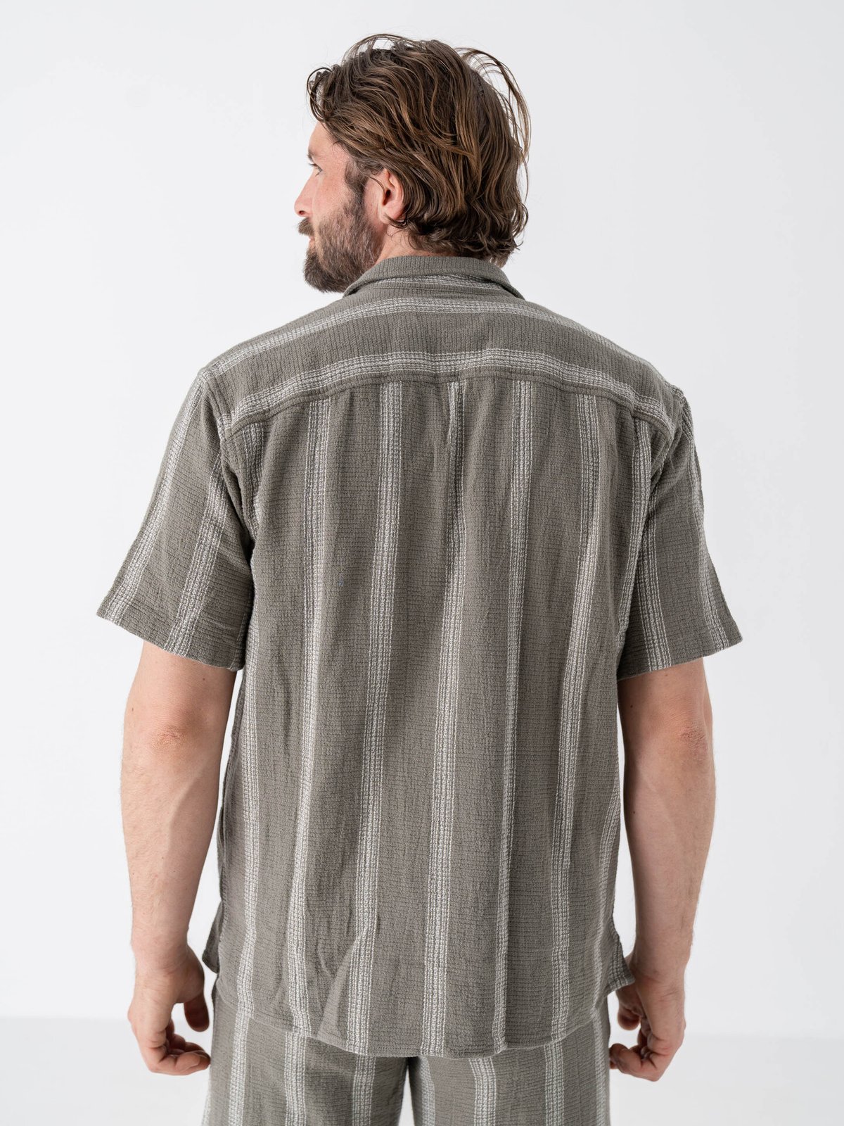 Selected Homme Relax-Sal Shirt Short Sleeve Resort Vetiver Melange