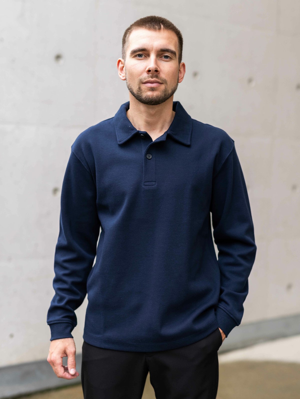 Selected Homme Selected Homme Relax Dap Long Sleeve Polo Sky Captain