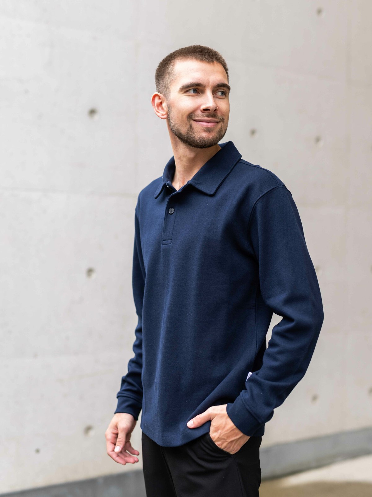 Selected Homme Selected Homme Relax Dap Long Sleeve Polo Sky Captain