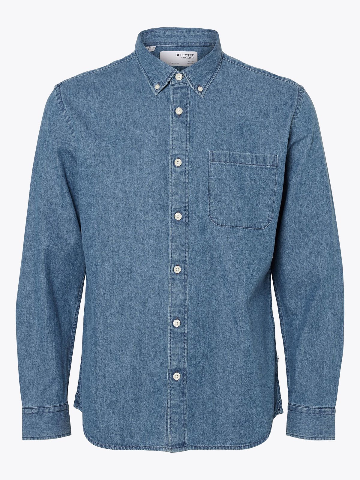 Selected Homme Selected Homme Reg Rick-Denim New Shirt Long Sleeve Medium Blue Denim