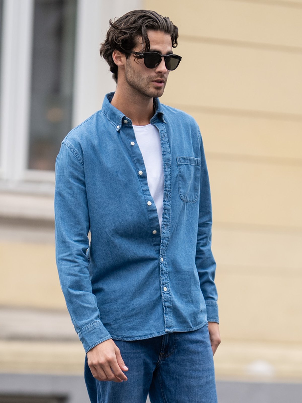 Selected Homme Selected Homme Reg Rick-Denim New Shirt Long Sleeve Medium Blue Denim