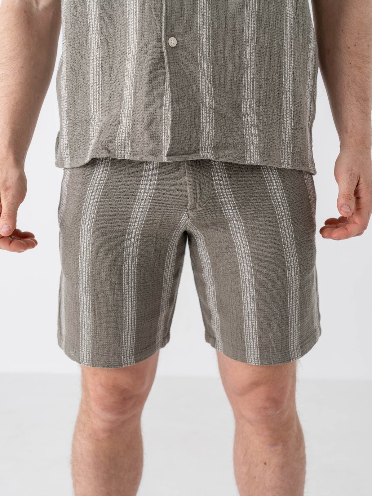 Selected Homme Reg Sal Shorts Vetiver Wide Stripes