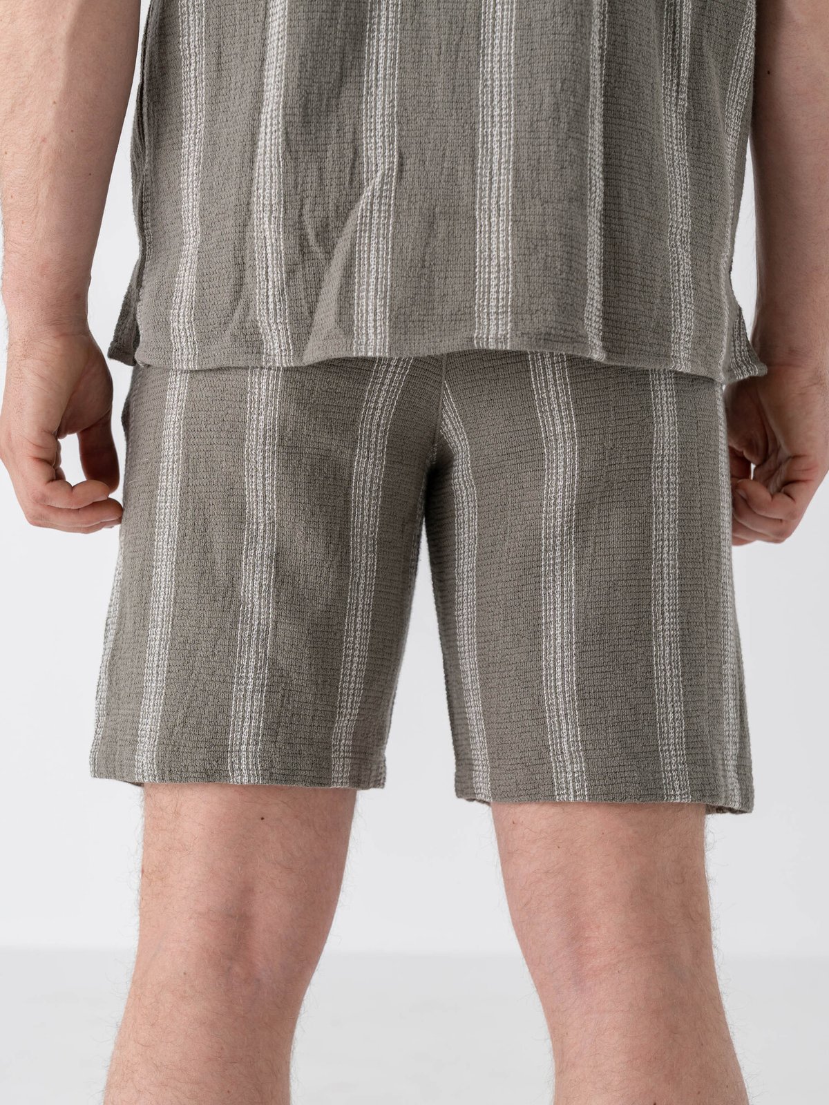 Selected Homme Reg Sal Shorts Vetiver Wide Stripes
