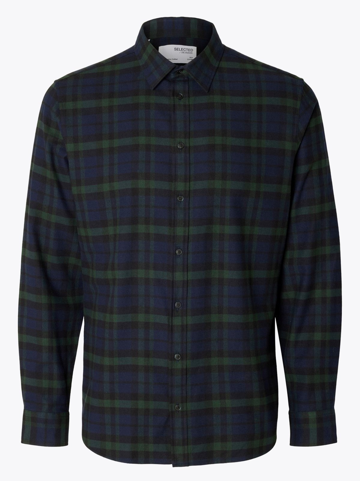 Selected Homme Selected Homme Slim Owen-Flannel Shirt Long Sleeve Dark Navy Squares