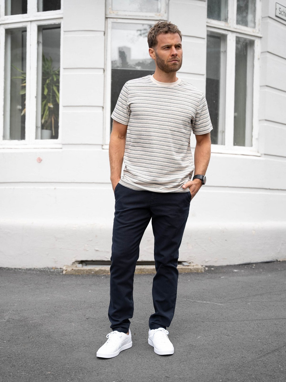 Selected Homme Slim Miles Structure Dyed Pant Dark Sapphire