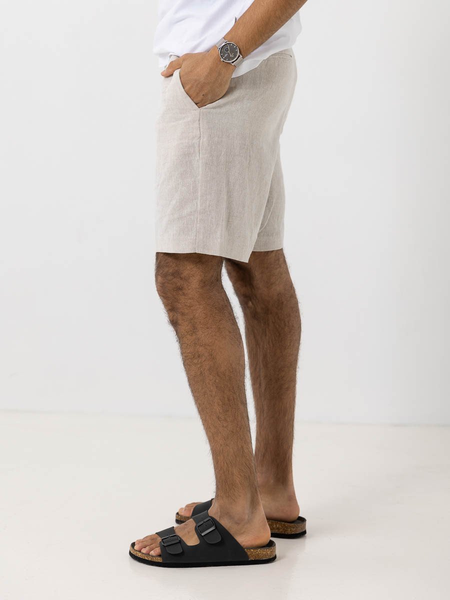 Selected Homme Reg Mads Linen Shorts Pure Cashmere