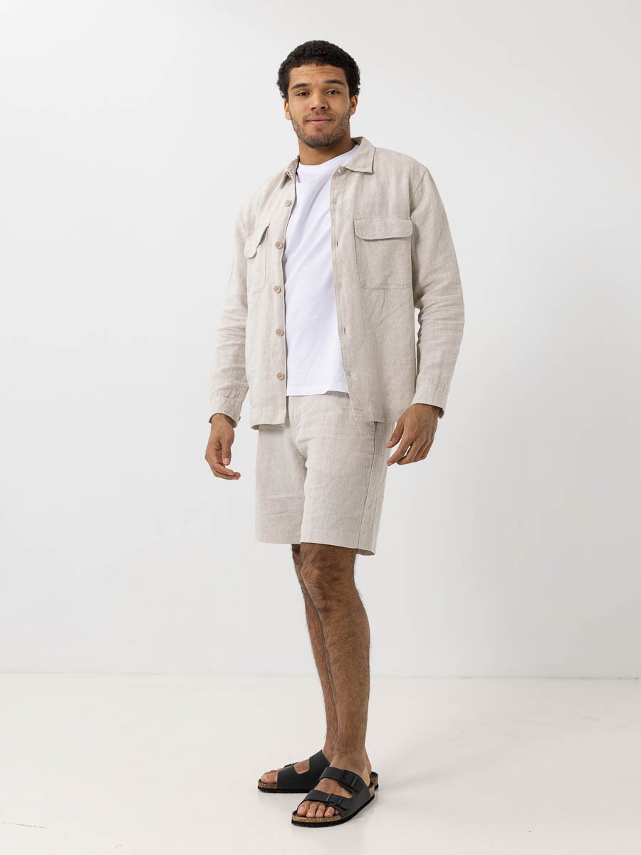 Selected Homme Reg Mads Linen Shorts Pure Cashmere
