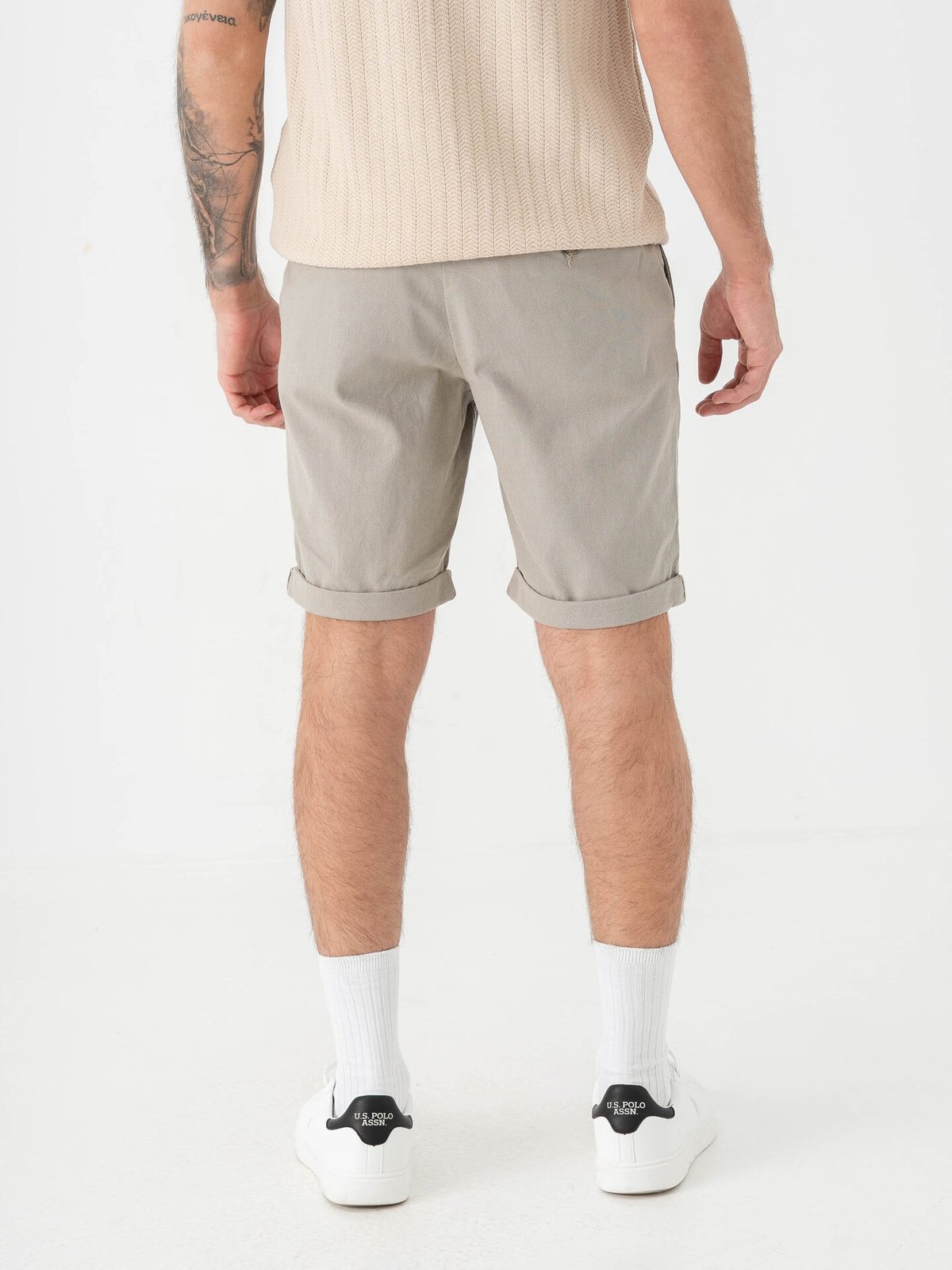 Selected Homme Slim Luton Flex Shorts Vetiver W. Oatmeal