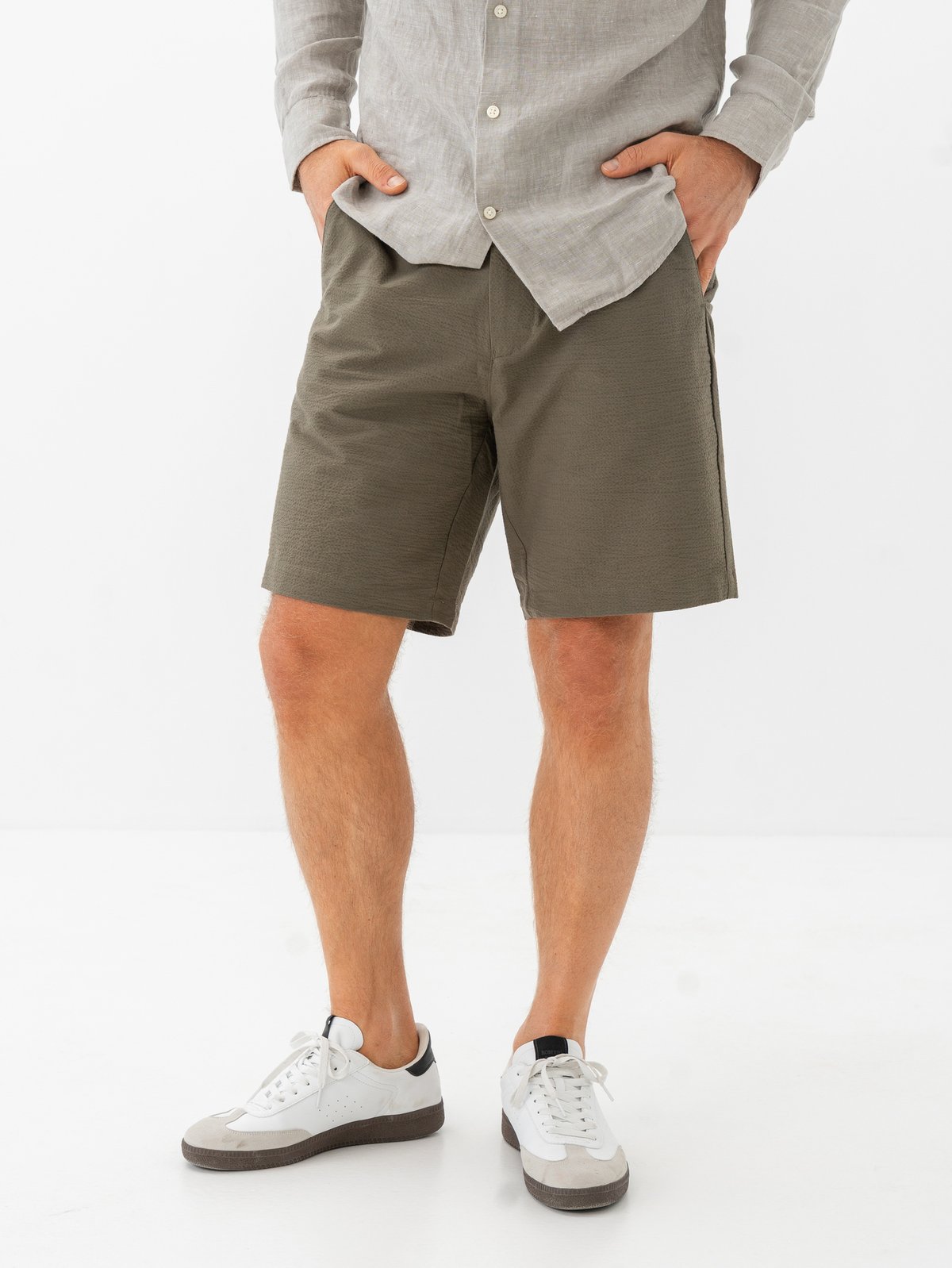 Selected Homme Regular-Karl Seersucker Shorts Kalamata