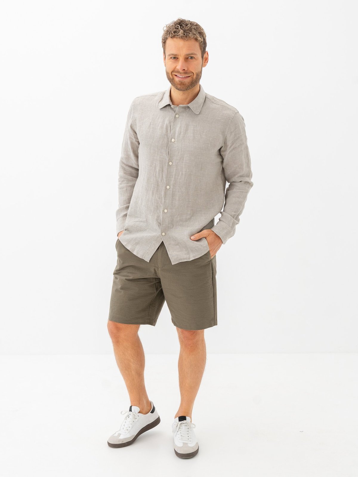 Selected Homme Regular-Karl Seersucker Shorts Kalamata