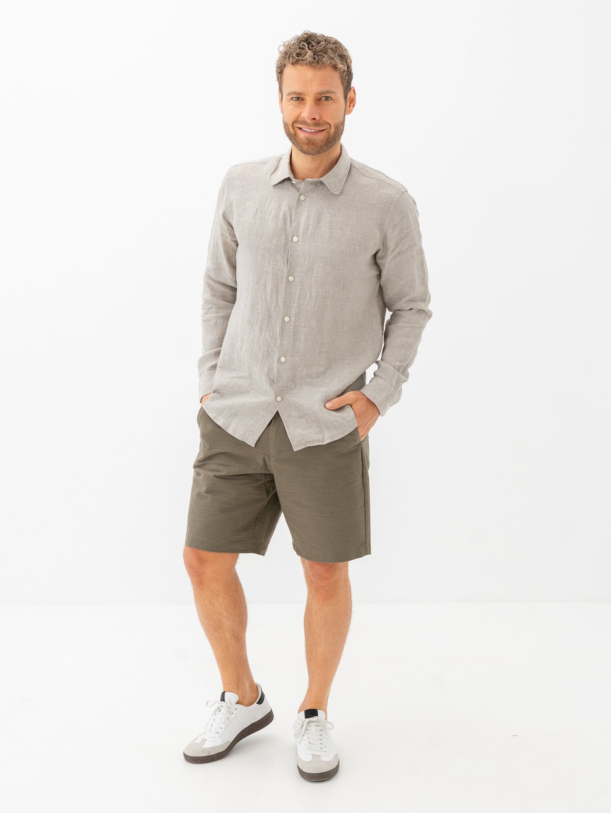 Selected Homme Regular-Karl Seersucker Shorts Kalamata