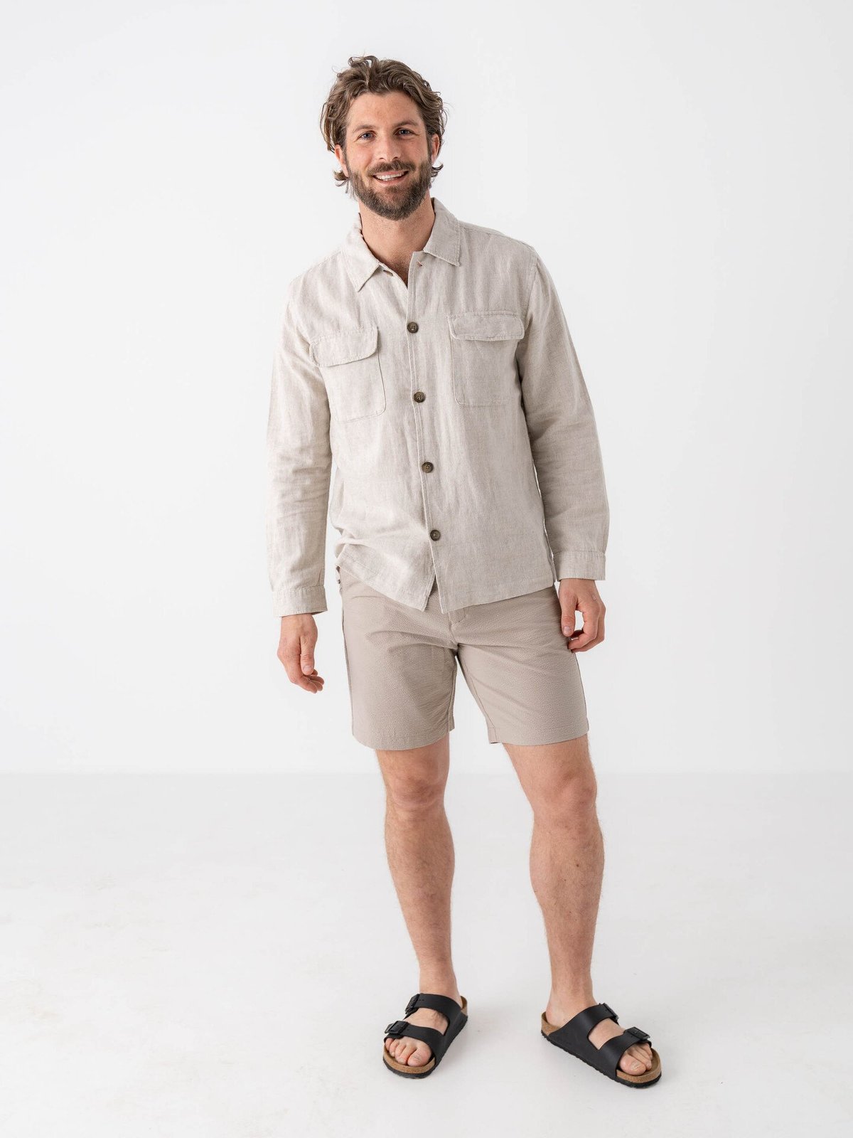 Selected Homme Regular-Karl Seersucker Shorts Pure Cashmere