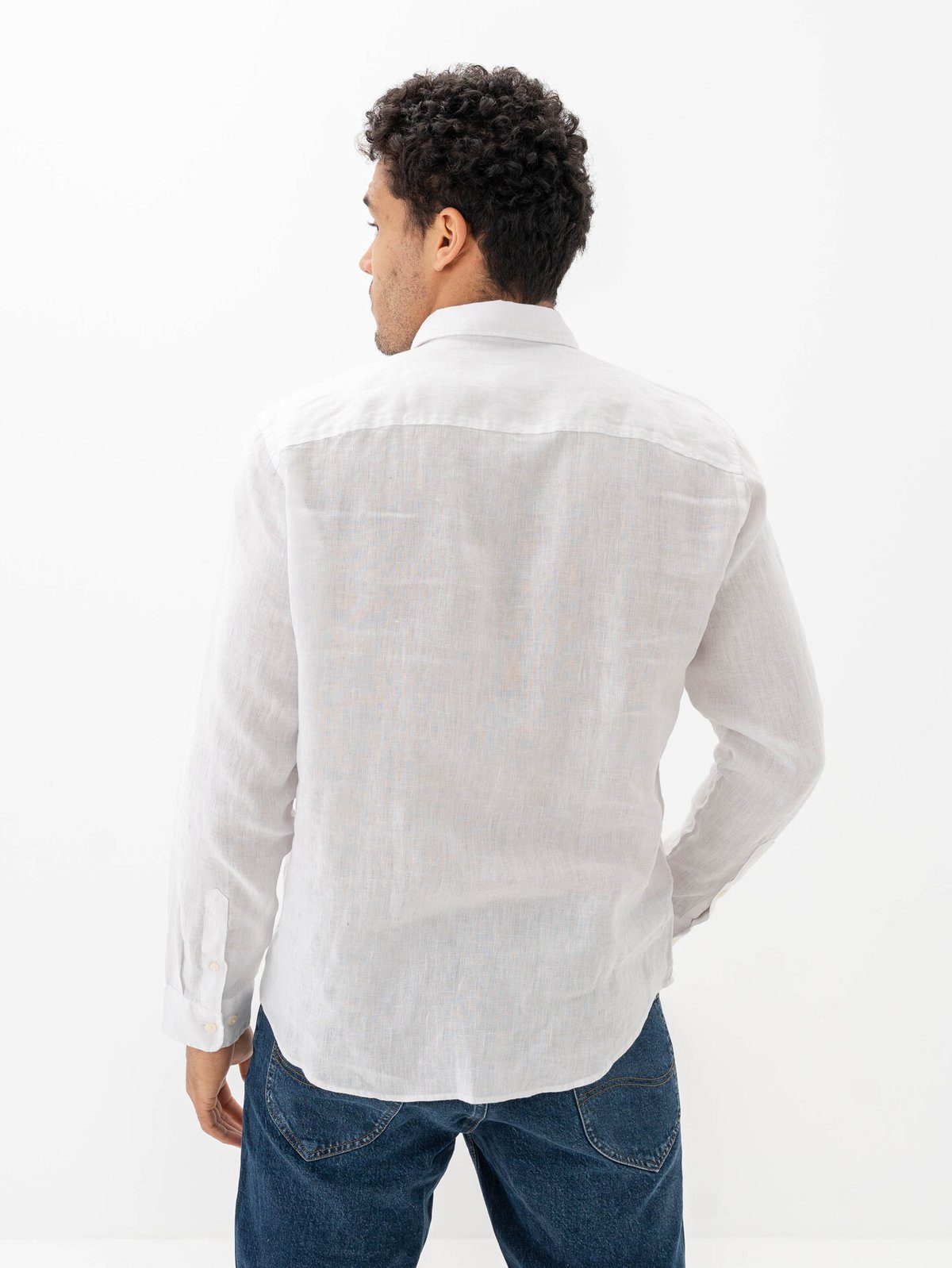 Selected Homme Reg Kylian Linen Shirt Long Sleeve Classic White