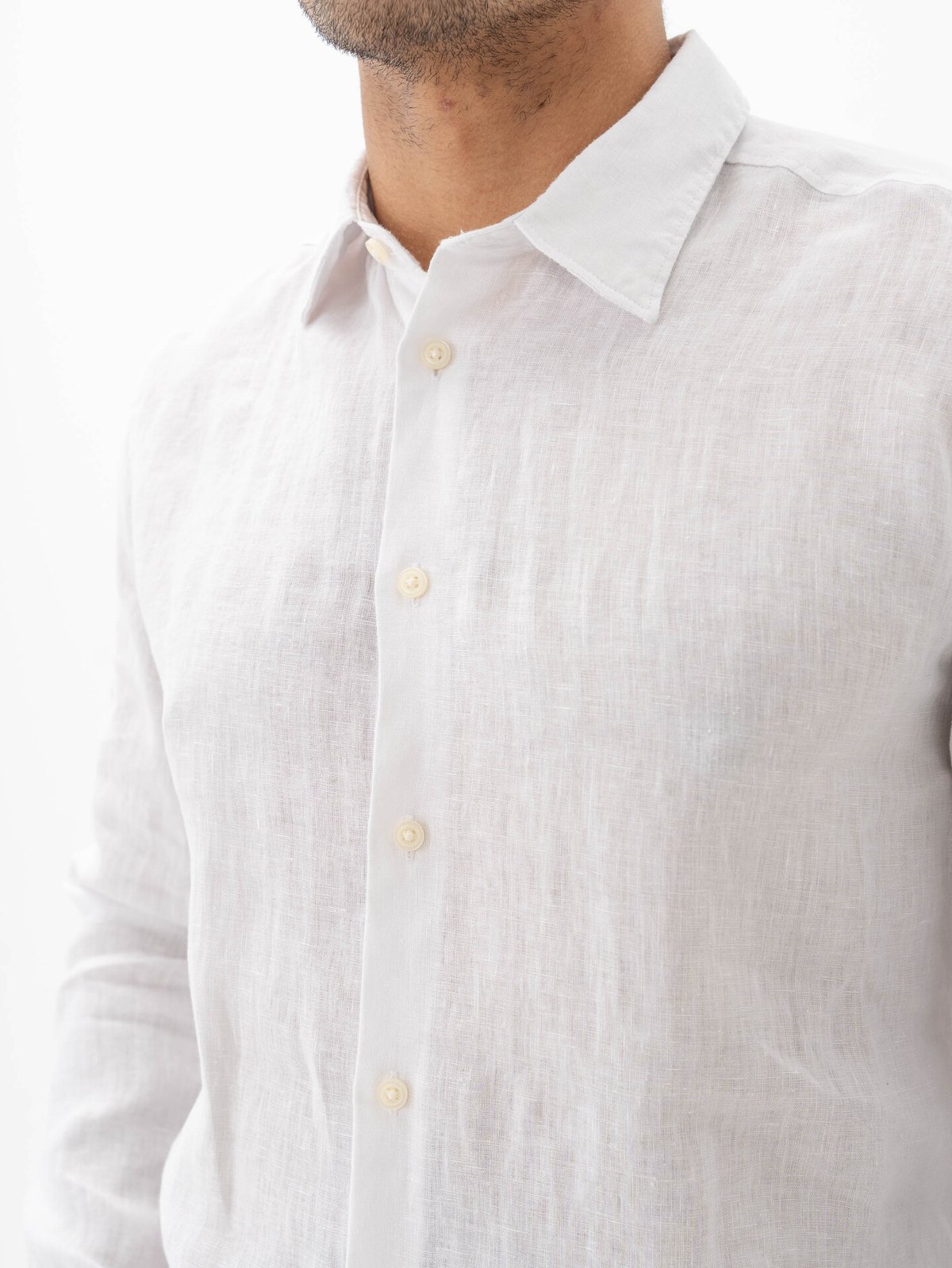 Selected Homme Reg Kylian Linen Shirt Long Sleeve Classic White