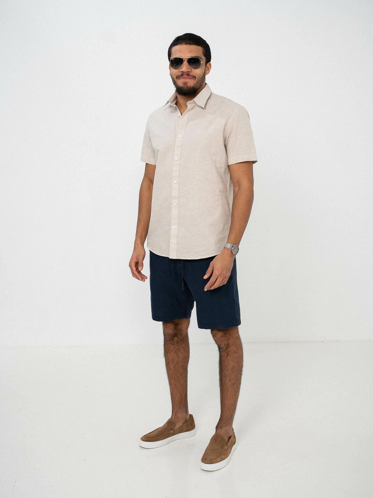 Selected Homme Reg-Sun Shirt Short Sleeve Pure Cashmere