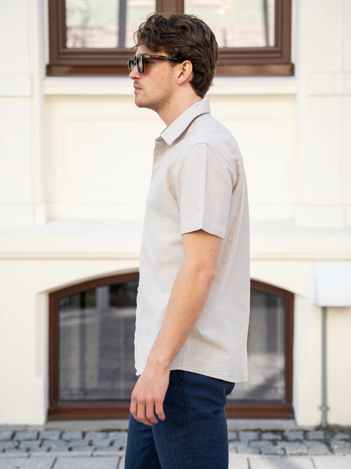 Selected Homme Reg-Sun Shirt Short Sleeve Pure Cashmere