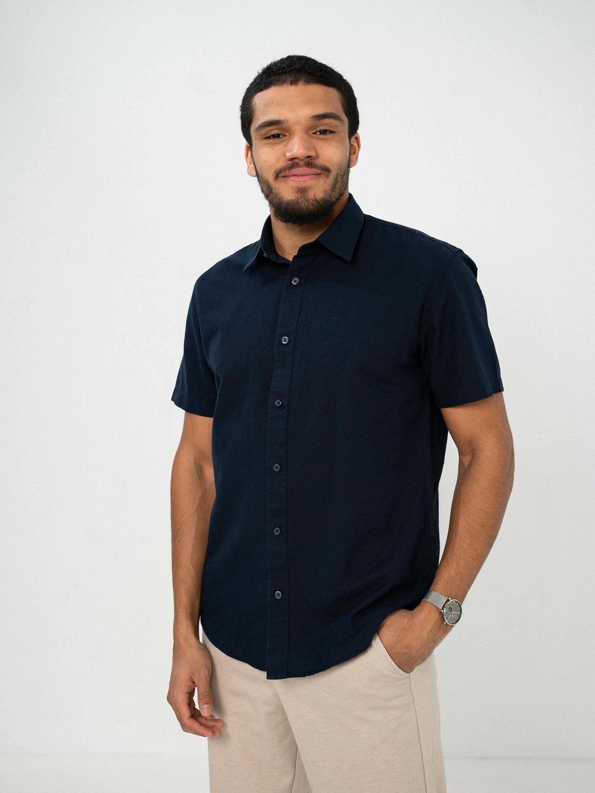 Selected Homme Reg-Sun Shirt Short Sleeve Sky Captain