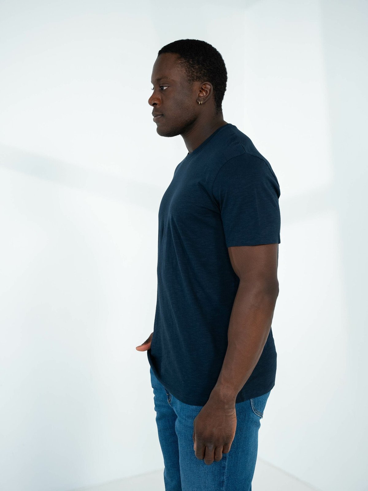 Selected Homme Aspen Slub Short Sleeve O-Neck Tee Navy Blazer