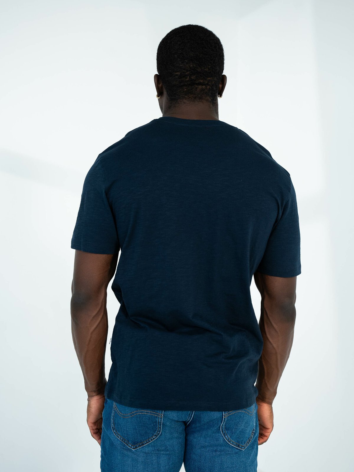 Selected Homme Aspen Slub Short Sleeve O-Neck Tee Navy Blazer