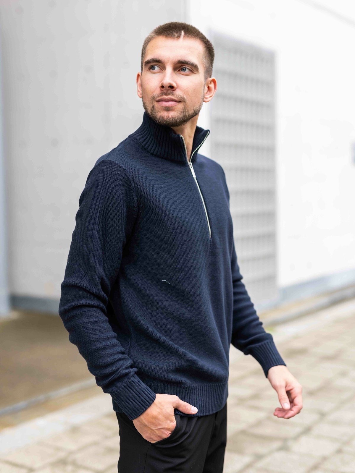 Selected Homme Selected Homme Axel Long Sleeve Knit Half Zip Captain