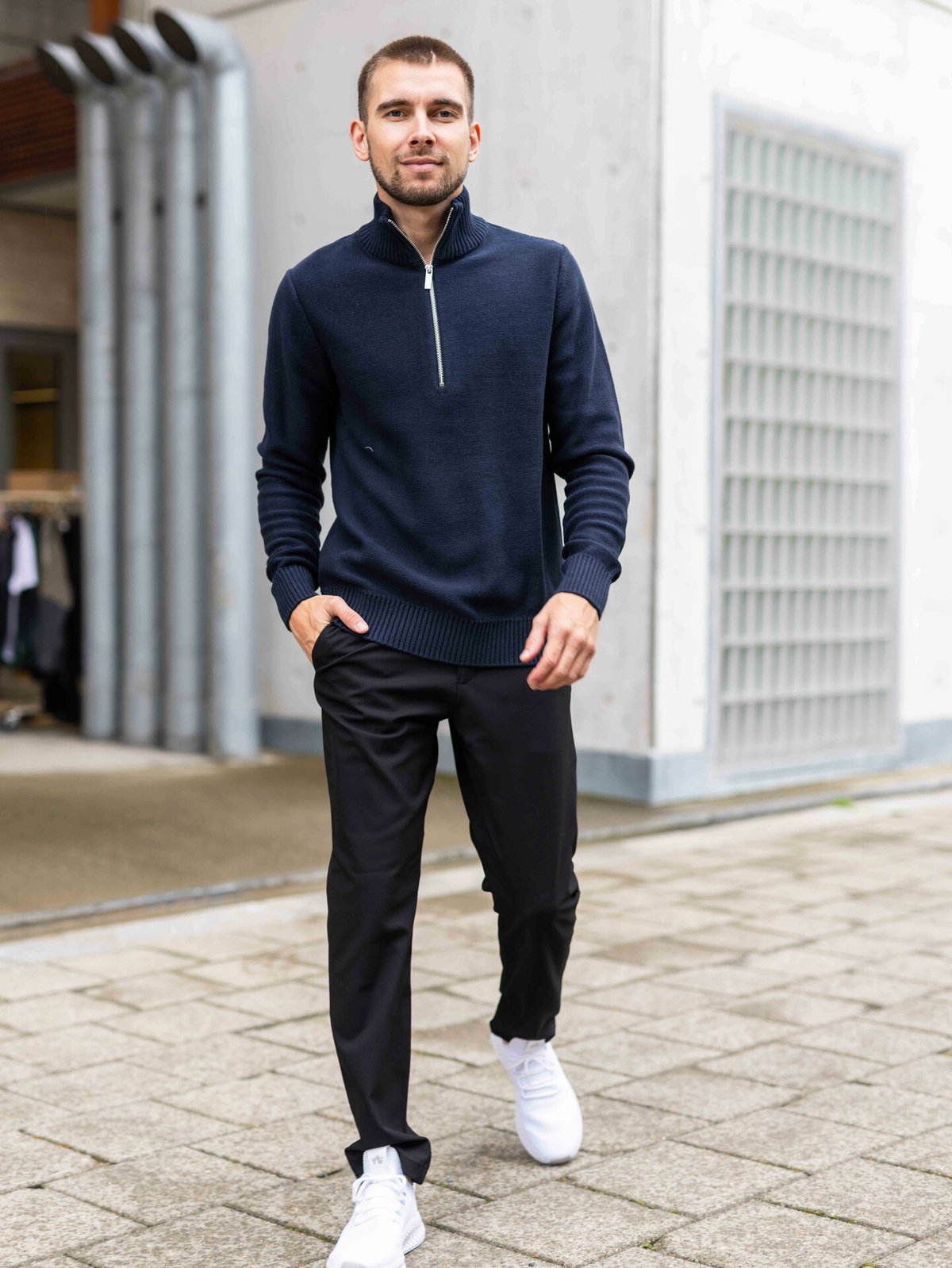 Selected Homme Selected Homme Axel Long Sleeve Knit Half Zip Captain