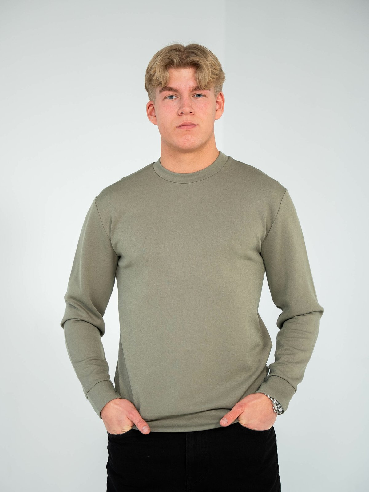 Selected Homme Emanuel Soft Crew Neck Sweat Vetiver