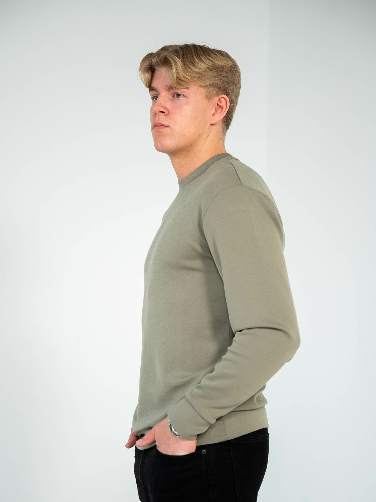 Selected Homme Emanuel Soft Crew Neck Sweat Vetiver