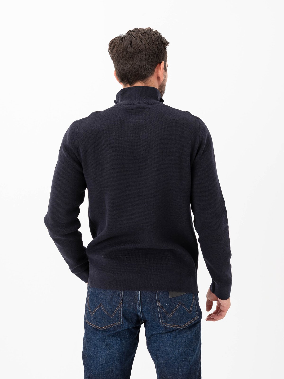 Selected Homme Dane Long Sleeve Knit Structure Half Zip Sky Captain