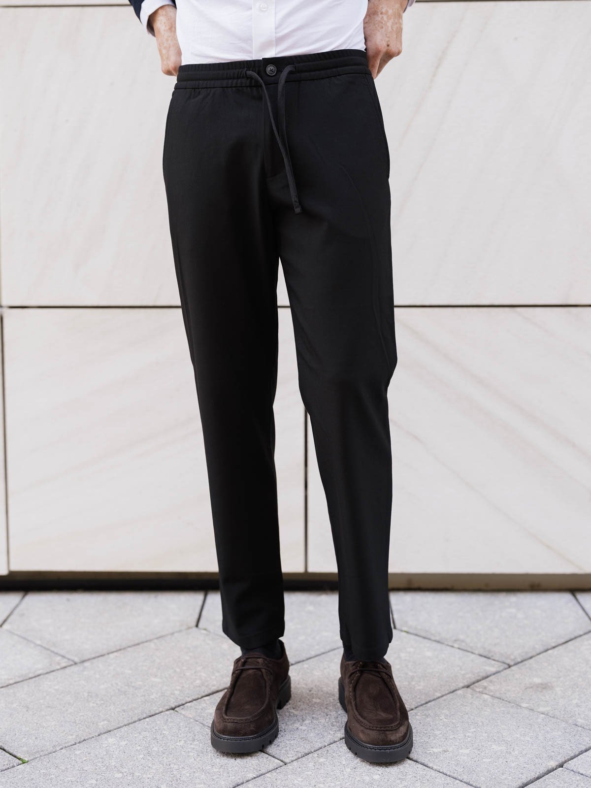 Selected Homme Straight Robert String Flex Pant Black