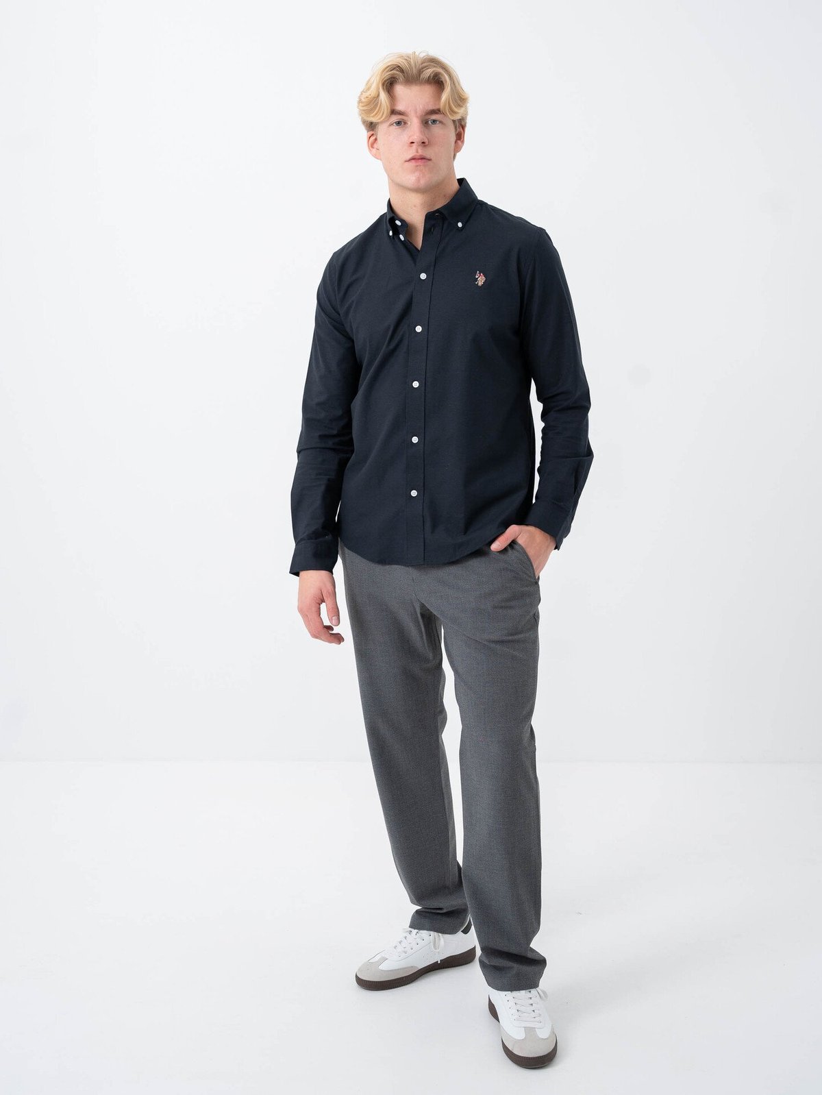 Selected Homme Straight Robert String Flex Pant Grey Melange