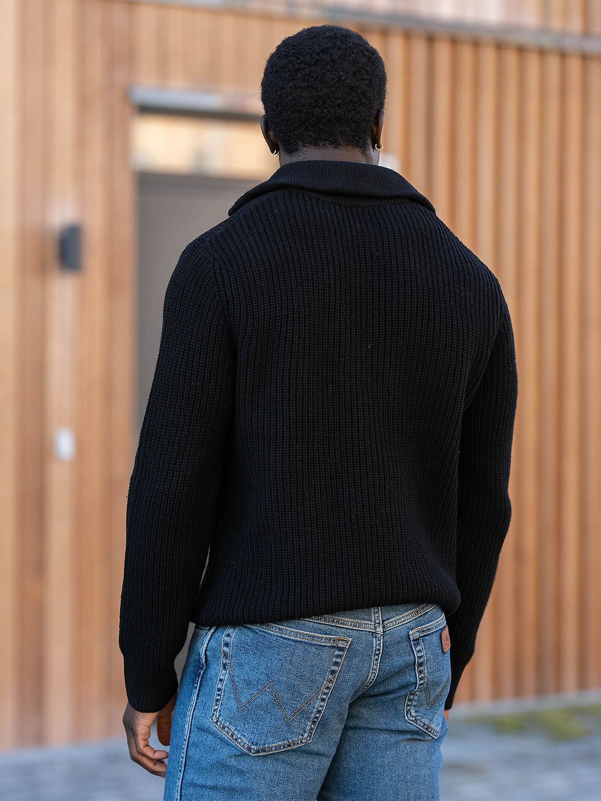 Selected Homme Land Long Sleeve Knit Half Zip Black