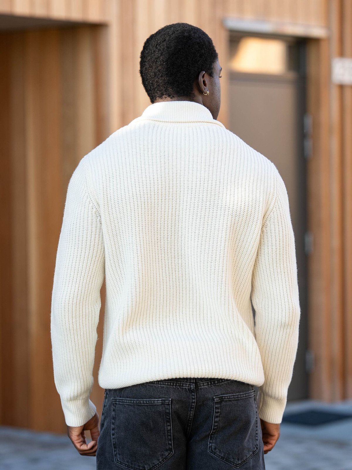 Selected Homme Land Long Sleeve Knit Half Zip Tofu