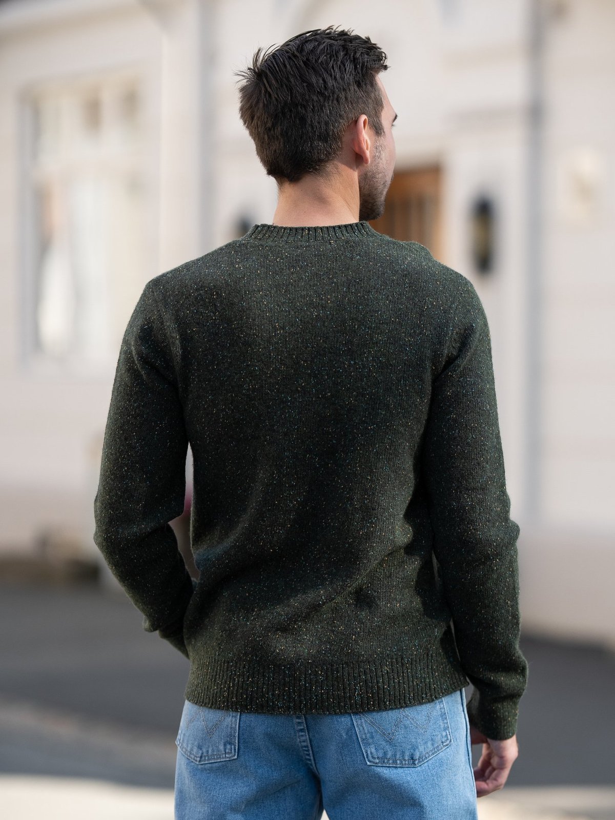 Selected Homme Neil Long Sleeve Knit Neps Crew Neck Forest Night Neps