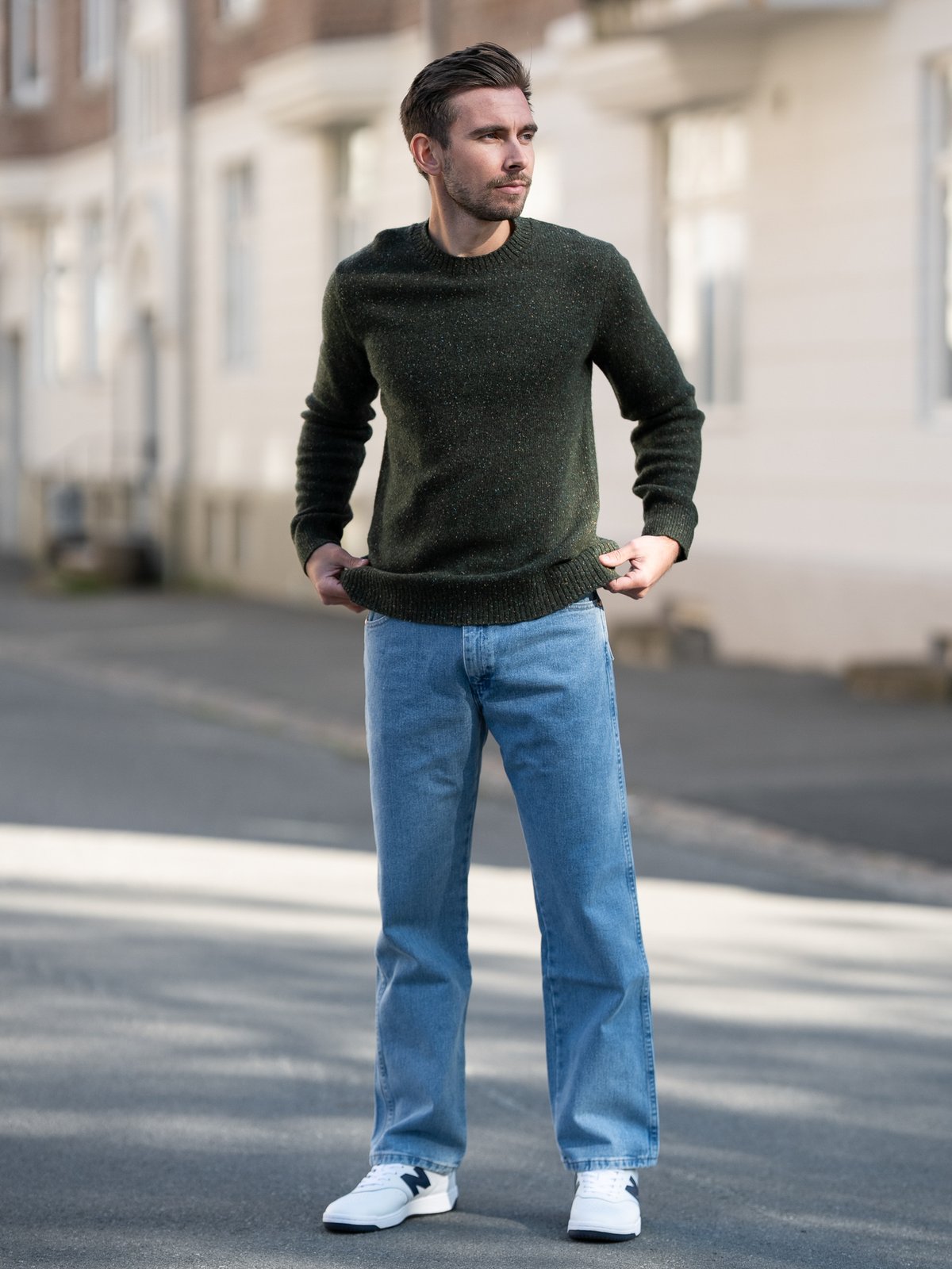 Selected Homme Neil Long Sleeve Knit Neps Crew Neck Forest Night Neps