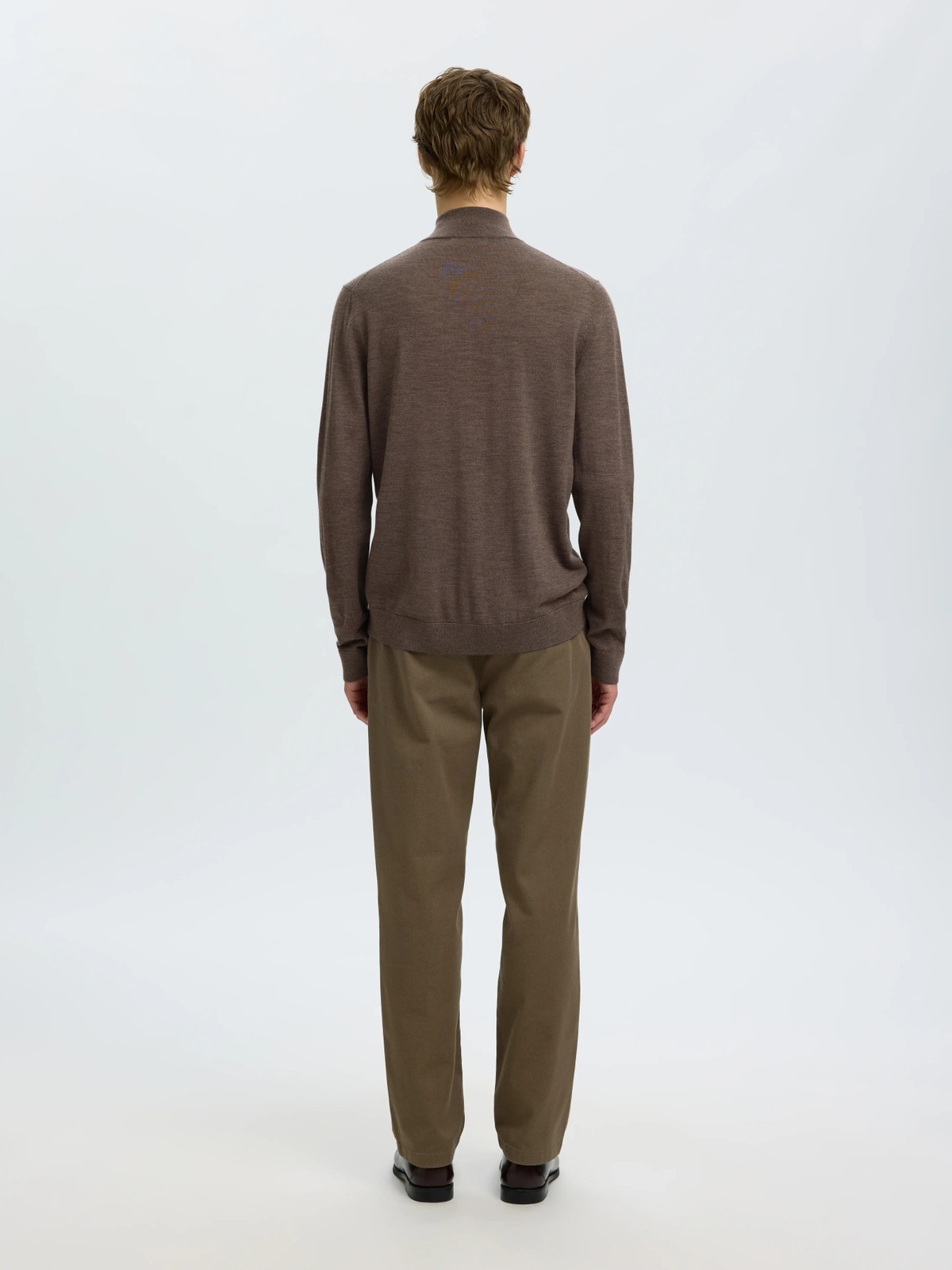 Selected Homme Tray Long Sleeve Knit Merino Half Zip Delicioso
