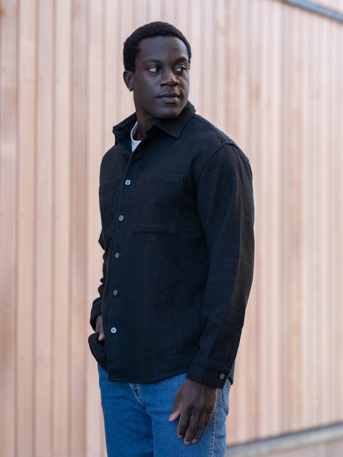 Selected Homme Boucle Check Overshirt Long Sleeve Black