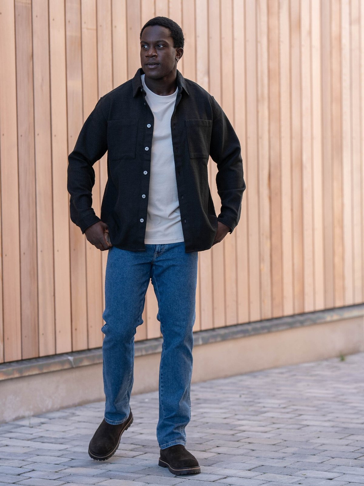 Selected Homme Boucle Check Overshirt Long Sleeve Black