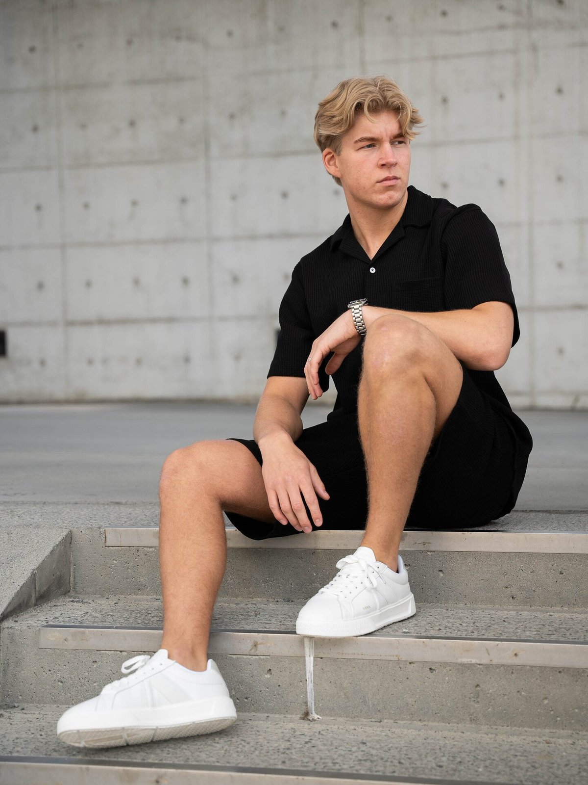 Selected Homme Loose Casper Waffle Short Sort