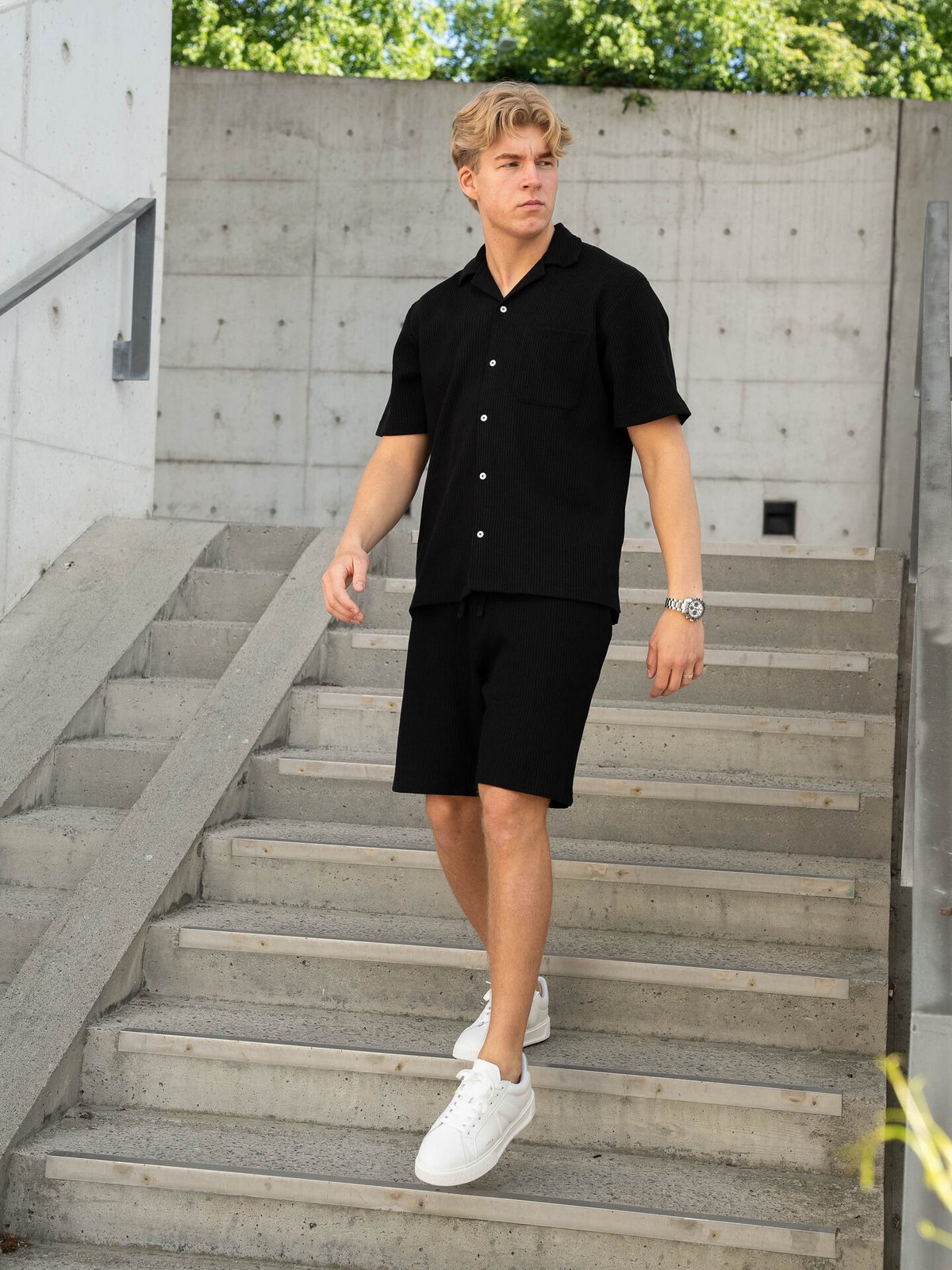 Selected Homme Loose Casper Waffle Short Sort