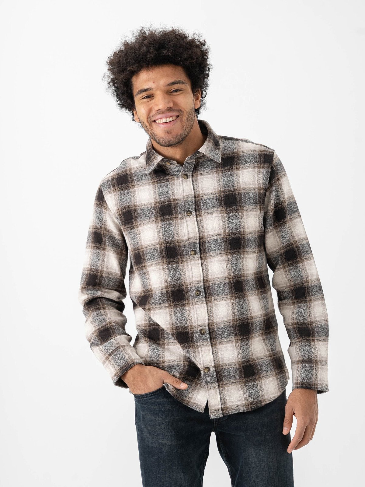 Selected Homme Regowen Grindle Check Shirt Long Sleeve Chocolate Torte Checks