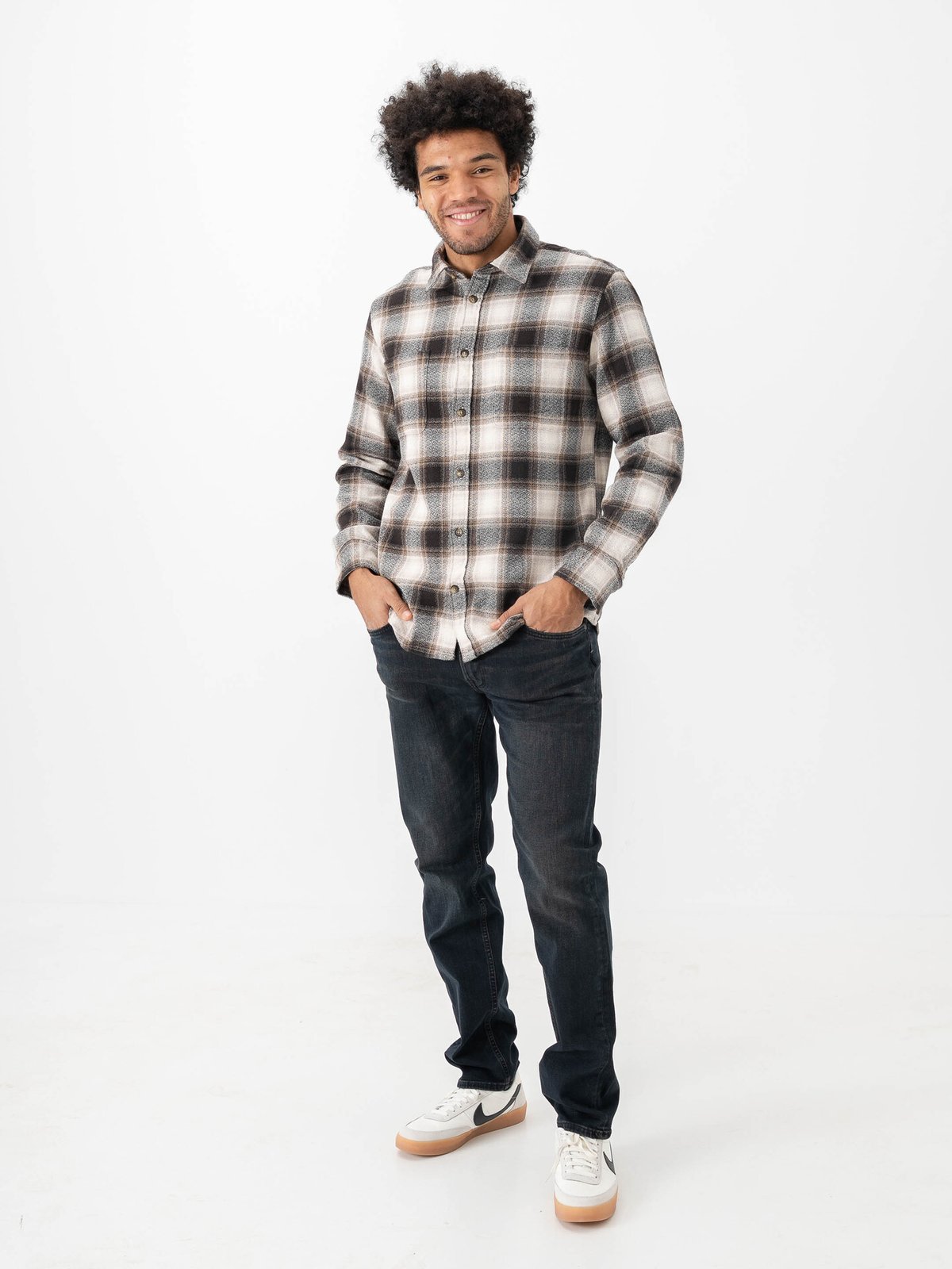 Selected Homme Regowen Grindle Check Shirt Long Sleeve Chocolate Torte Checks