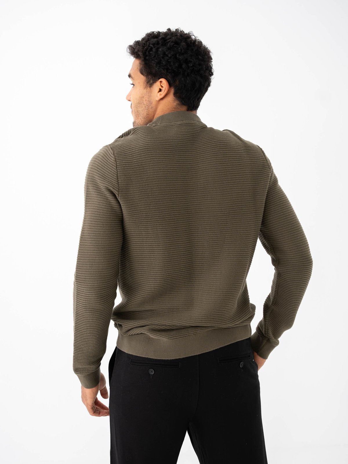 Selected Homme Tion Long Sleeve Knit Structure Mock Neck Kalamata