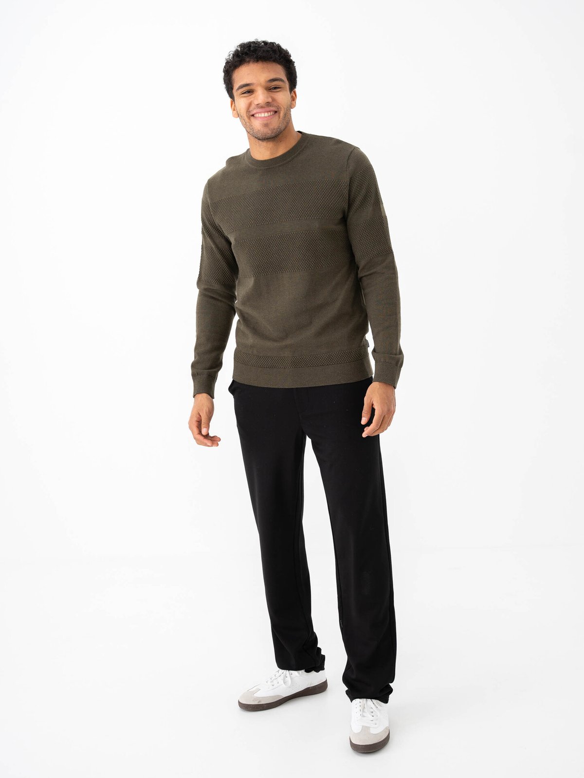 Selected Homme Tion Long Sleeve Knit Structure Mock Neck Kalamata