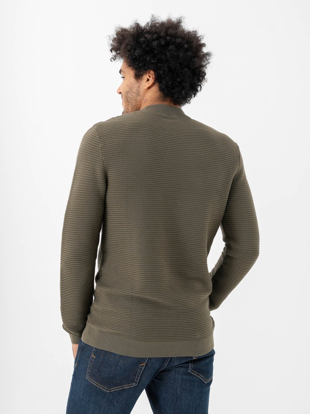 Selected Homme Tion Long Sleeve Knit Structure Mock Neck Kalamata