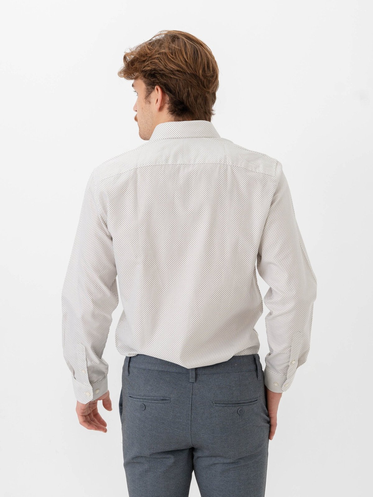 Selected Homme Slim Ethan Shirt Long Sleeve All Over Print Spread Vetiver