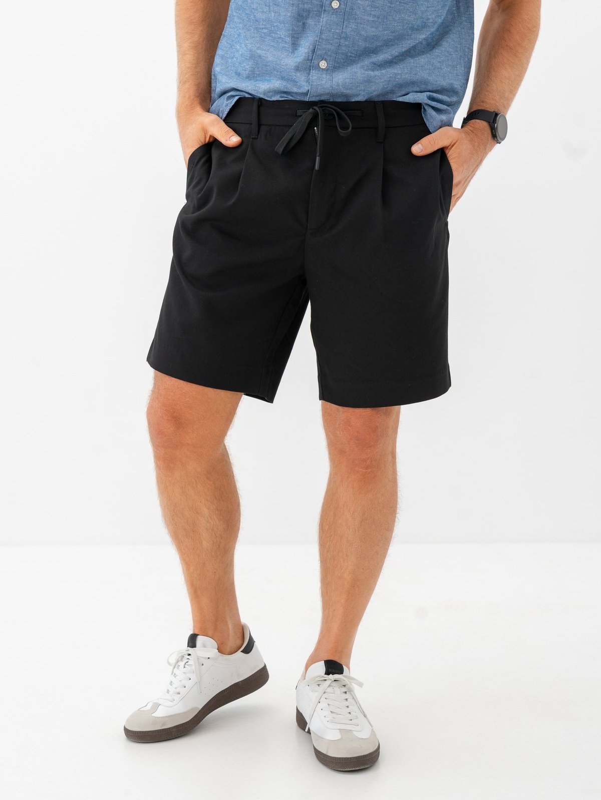 Selected Homme Regular-Leroy Pleat Shorts Black