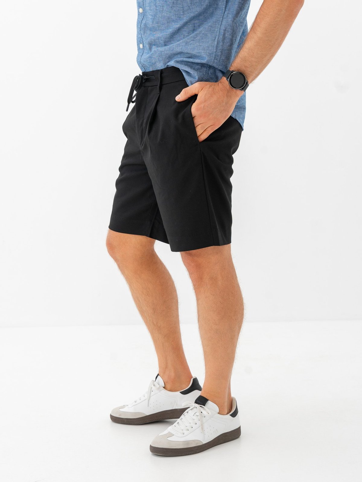 Selected Homme Regular-Leroy Pleat Shorts Black